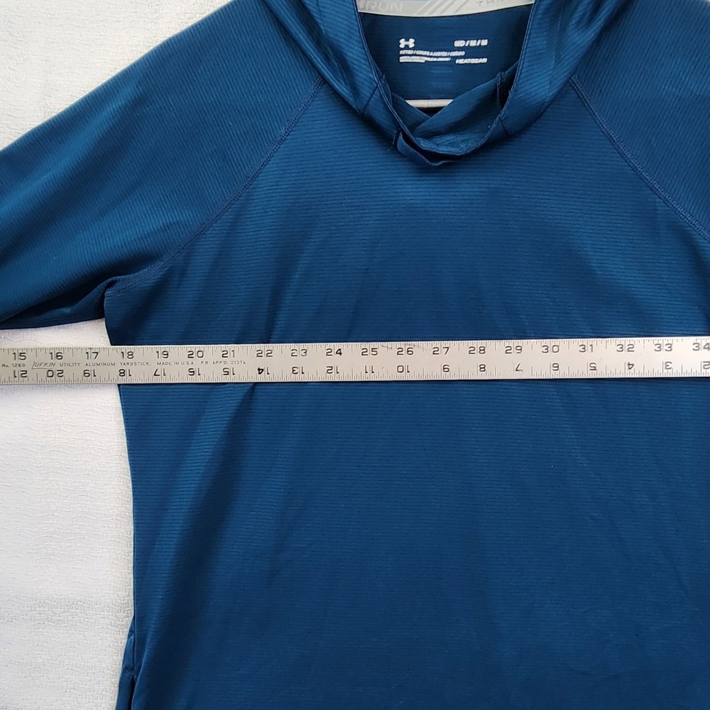 Under Armour Blue HeatGear Threadborne Run Hoodie Pullover Athleisure Sporty MD - Picture 3 of 6